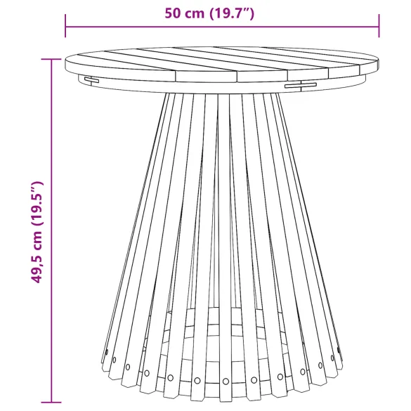 Masă Laterală Grădină Lemn Tec Rotundă | Livrare Gratuită