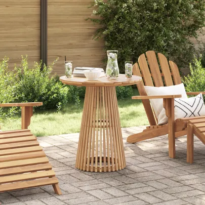 Masă Dining Grădină Lemn Măsiv de Tec - Livrare Gratuită