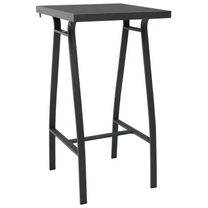 Masă Bar Grădină Negru - Sticlă Securizată | Livrare Gratuită