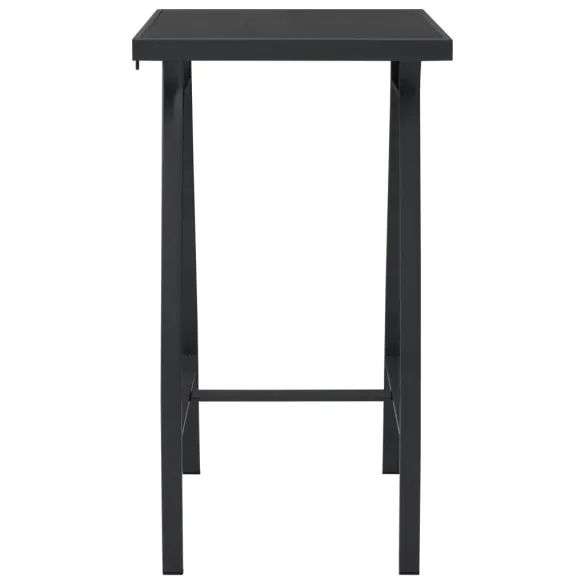 Masă Bar Grădină Negru - Sticlă Securizată | Livrare Gratuită