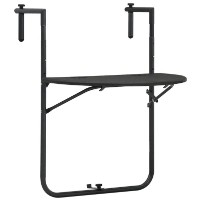 Masă Balcon Suspensată Maro Plastic Ratan - Livrare Gratuită