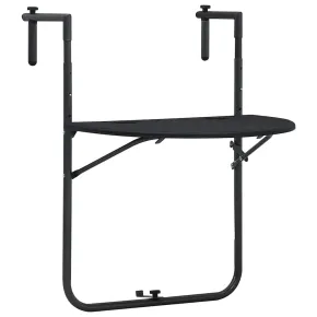 Masă suspendată balcon negru ratan plastic ajustabilă