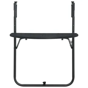 Masă suspendată balcon negru ratan plastic ajustabilă 2