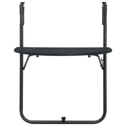 Masă suspendată balcon negru ratan plastic ajustabilă