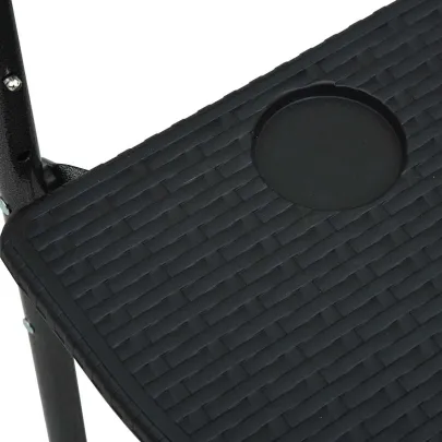 Masă suspendată balcon negru ratan plastic ajustabilă