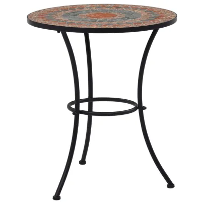 Masă Bistro Mozaic Ceramică Portocaliu/Gri - 60 cm