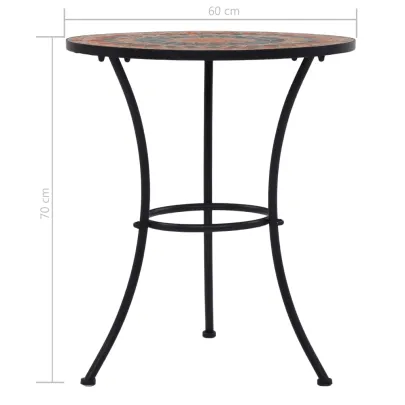 Masă Bistro Mozaic Ceramică Portocaliu/Gri - 60 cm