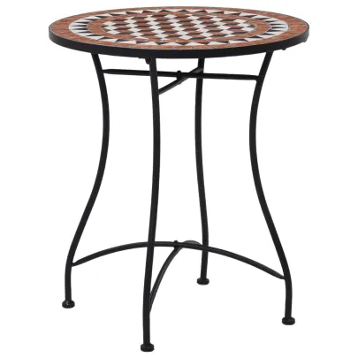 Masă de Bistro Mozaic Ceramică - 60 cm - Maro | Livrare Gratuită
