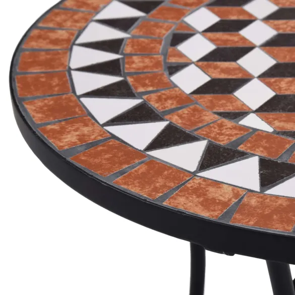 Masă de Bistro Mozaic Ceramică - 60 cm - Maro | Livrare Gratuită