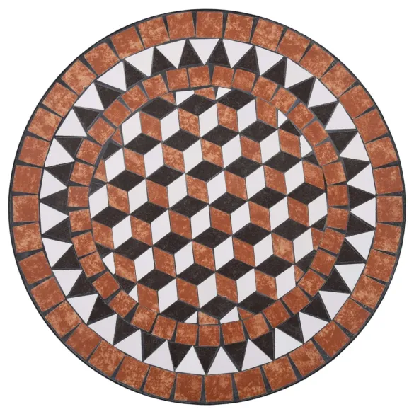 Masă de Bistro Mozaic Ceramică - 60 cm - Maro | Livrare Gratuită