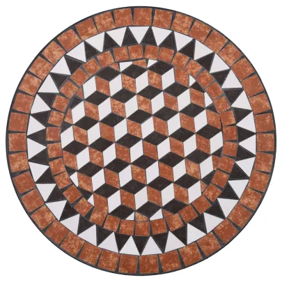 Masă de Bistro Mozaic Ceramică - 60 cm - Maro | Livrare Gratuită