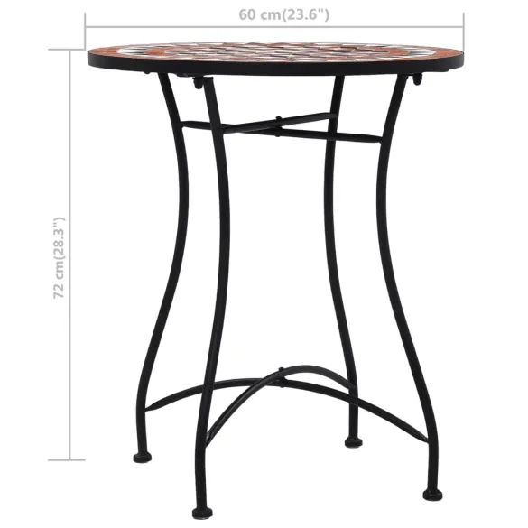 Masă de Bistro Mozaic Ceramică - 60 cm - Maro | Livrare Gratuită