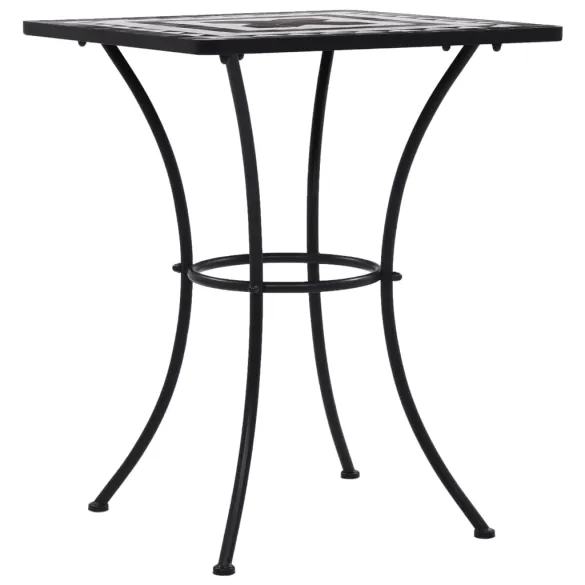 Masă Bistro Mozaic Ceramică - Negru și Alb - 60 cm Masă Bistro Mozaic Ceramică - Negru și Alb - 60 cm