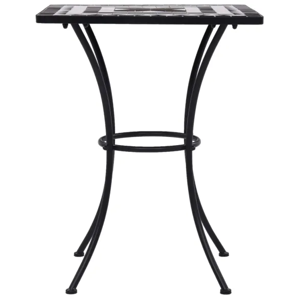 Masă Bistro Mozaic Ceramică - Negru și Alb - 60 cm Masă Bistro Mozaic Ceramică - Negru și Alb - 60 cm