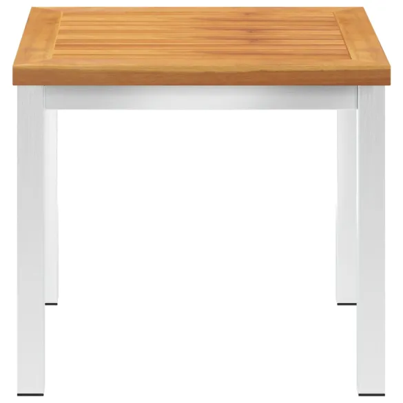 Masă Laterală Grădină Lemn Acacia și Oțel | Livrare Gratuită