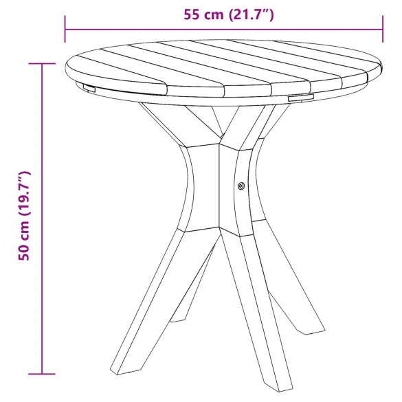 Masă Cafea Grădină Lemn Tec Rotundă | Livrare Gratuită