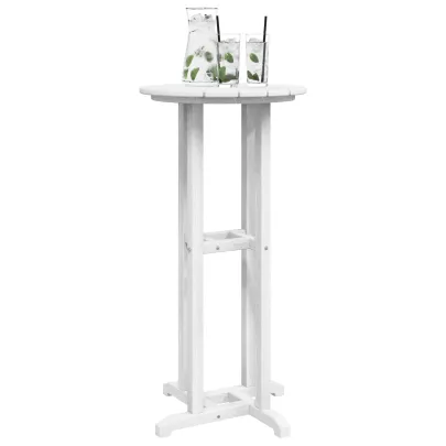 Masă Bar Alb Exterior - Lemn Natural | Livrare Gratuită