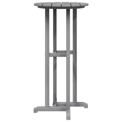 Masă Bar Exterior Rotundă Gri - HDPE Rezistent
