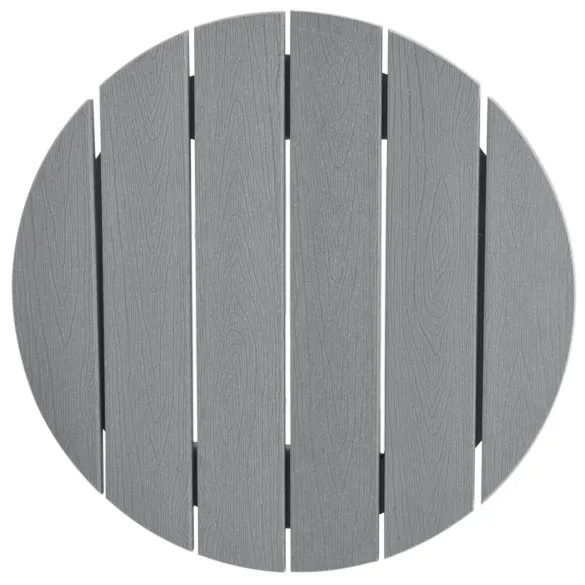 Masă Bar Exterior Rotundă Gri - HDPE Rezistent