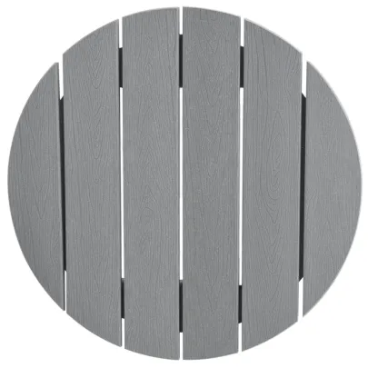 Masă Bar Exterior Rotundă Gri - HDPE Rezistent