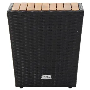 Masă de Ceai Ratan și Lemn de Acacia - Negru 2