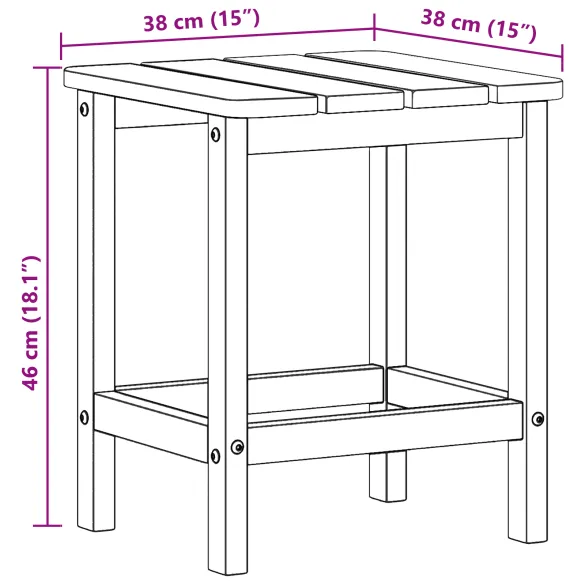 Masă Laterală Adirondack Gri HDPE | Livrare Gratuită