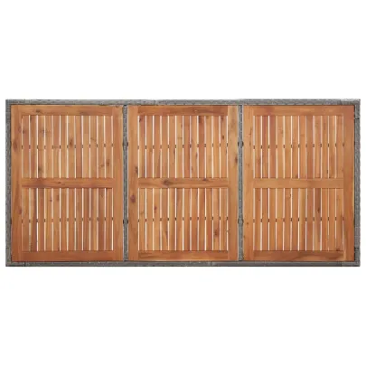 Masă Grădină 200x150 cm - Poliratan și Lemn Acacia - Gri