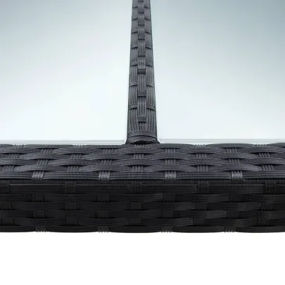 Masă Exterior Poliratan - Negru, 200x150 cm | Livrare Gratuită
