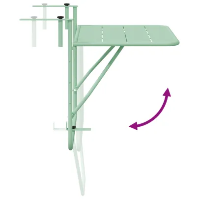 Masă suspendată de exterior verde mentă - 60x39x50 cm