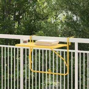 Masă balcon suspendată pliabilă - oțel, muștar - 60x40 cm