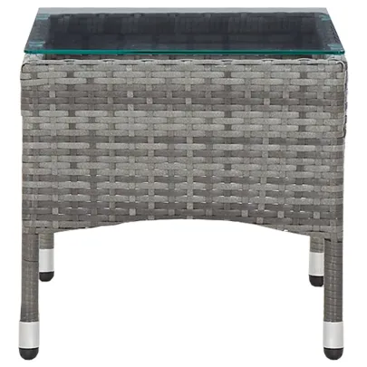 Măsuță Cafea Gri Poliratan - Livrare Gratuită