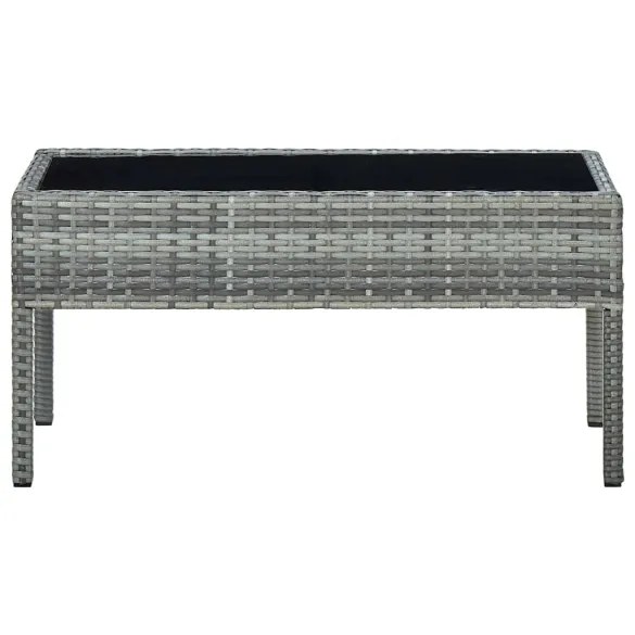 Masă Grădină Gri Poliratan - Livrare Gratuită