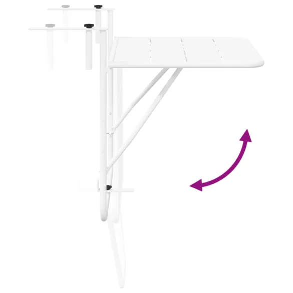 Masă Balcon Pliabilă Albă - Oțel Rezistent - Livrare Gratuită Masă Balcon Pliabilă Albă - Oțel Rezistent - Livrare Gratuită