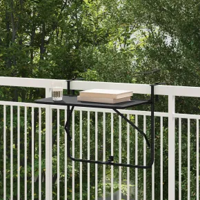 Masă balcon suspendată pliabilă - Oțel, Negru | Livrare gratuită