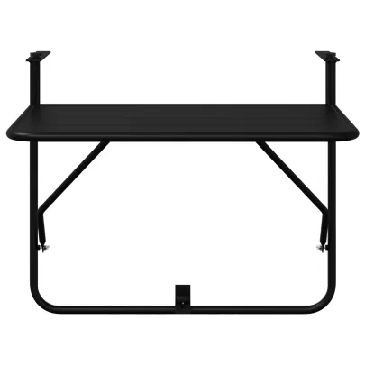 Masă balcon suspendată pliabilă - Oțel, Negru | Livrare gratuită
