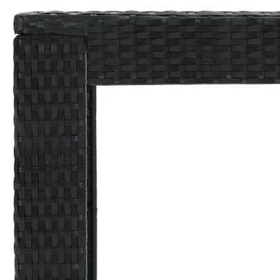 Masă Bar Grădină Negru Poliratan 100x60.5x110.5 cm