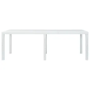 Masă Grădină Albă Plastic Ratan 220x90 cm - Livrare Gratuită 2