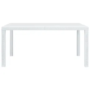 Masă Grădină Plastic Ratan Alb - 150x90 cm 2