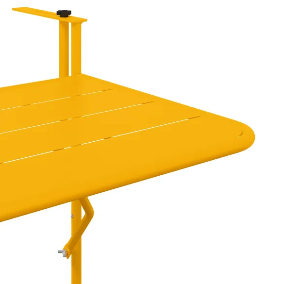 Masă balcon suspendată pliabilă galben - 60x40 cm - oțel