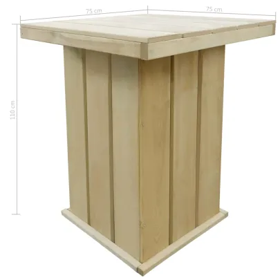 Masă de Bar Exterior din Pin Tratat - 75x75x110 cm