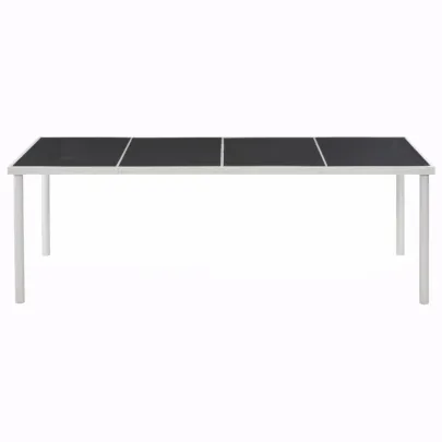 Masă Grădină Modernă - Oțel și Sticlă - Livrare Gratuită