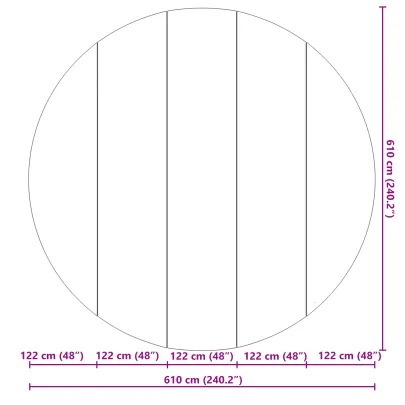 Capac Rotund Piscină Negru Plastic Ø 610 cm | Livrare Gratuită