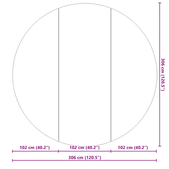 Copertă Piscină Rotundă Ø306 cm Negru | Livrare Gratuită