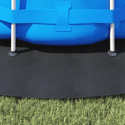 Copertină Piscină Rotundă Neagră Plastic Ø366 cm