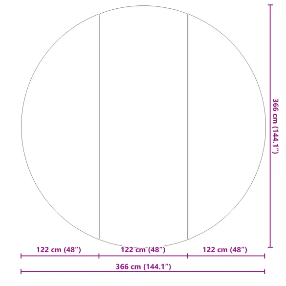 Copertină Piscină Rotundă Neagră Plastic Ø366 cm