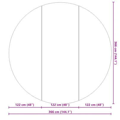 Copertină Piscină Rotundă Neagră Plastic Ø366 cm