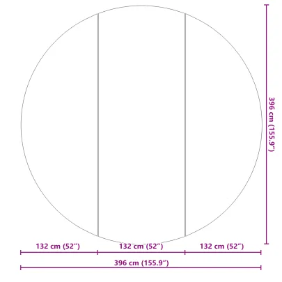 Căptușeala Piscină Rotundă Negru Polietilenă Ø 396 cm