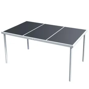 Masă Grădină Oțel Negru 150x90 cm - Livrare Gratuită