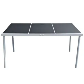 Masă Grădină Oțel Negru 150x90 cm - Livrare Gratuită 2