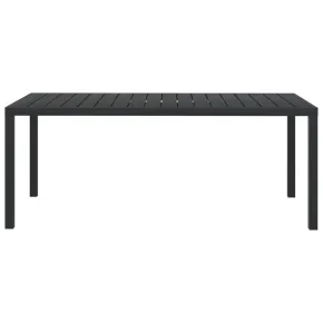 Masă Grădină Negru 185x90 cm - Aluminiu și WPC | Livrare Gratuită 2
